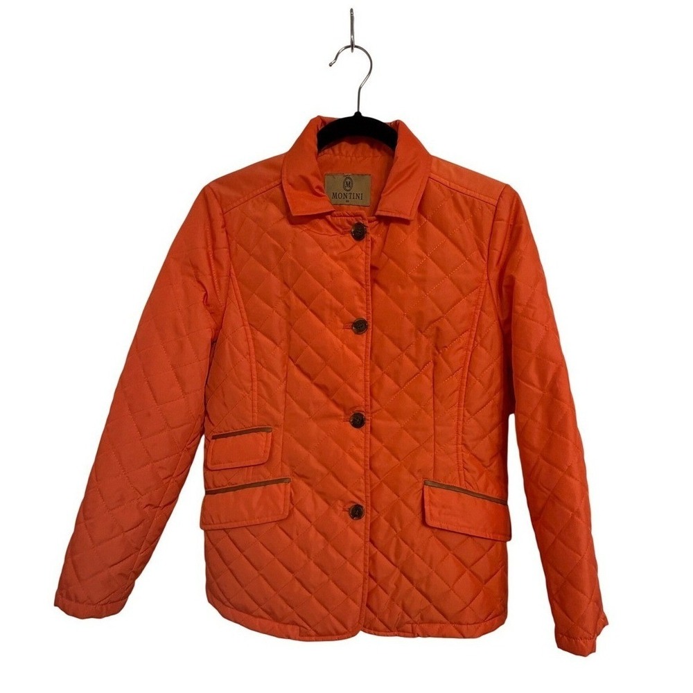 Montini Orange Quilted Barn Jacket Size M